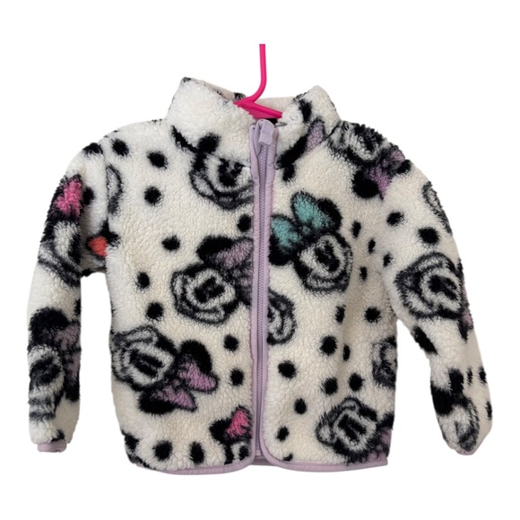 3/$15 Disney jumping bean toddler girls Minnie Mouse white Fleece zip Jacket - Picture 1 of 6